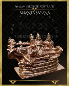 Anantasayana Vishnu Panchaloha Bronze Icon - 2.5" - Polished finish