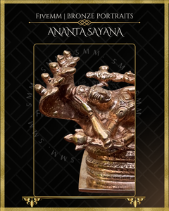 Anantasayana Vishnu Panchaloha Bronze Icon - 2.5" - Polished finish