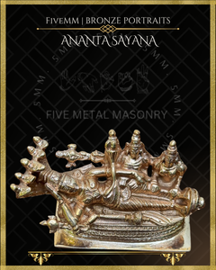 Anantasayana Vishnu Panchaloha Bronze Icon - 2.5" - Polished finish