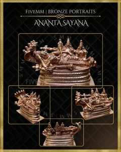 Anantasayana Vishnu Panchaloha Bronze Icon - 2.5" - Polished finish