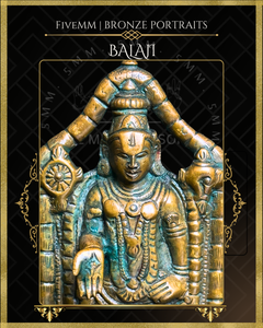 Balaji (Vishnu) Panchaloha Bronze Icon - 6.5" with arch