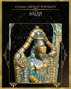 Balaji (Vishnu) Panchaloha Bronze Icon - 6.5" with arch