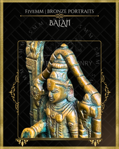 Balaji (Vishnu) Panchaloha Bronze Icon - 6.5" with arch