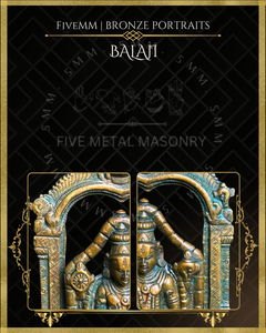 Balaji (Vishnu) Panchaloha Bronze Icon - 6.5" with arch
