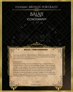 Balaji (Vishnu) Panchaloha Bronze Icon - 6.5" with arch