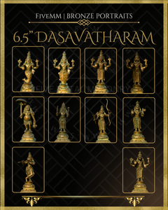 Dasavatharam Panchaloha Bronze Icon Set - 6" (10 icons)