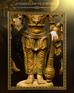 Vishnu With Garuda And Hanuman Panchaloha Bronze Icon - 12" with arch