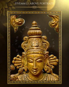 Vishnu With Garuda And Hanuman Panchaloha Bronze Icon - 12" with arch