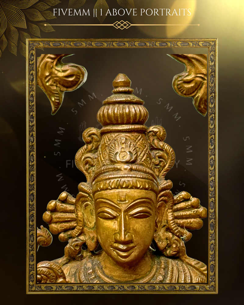 Vishnu With Garuda And Hanuman Panchaloha Bronze Icon - 12" with arch