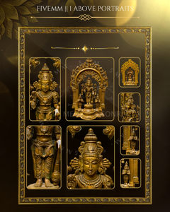 Vishnu With Garuda And Hanuman Panchaloha Bronze Icon - 12" with arch