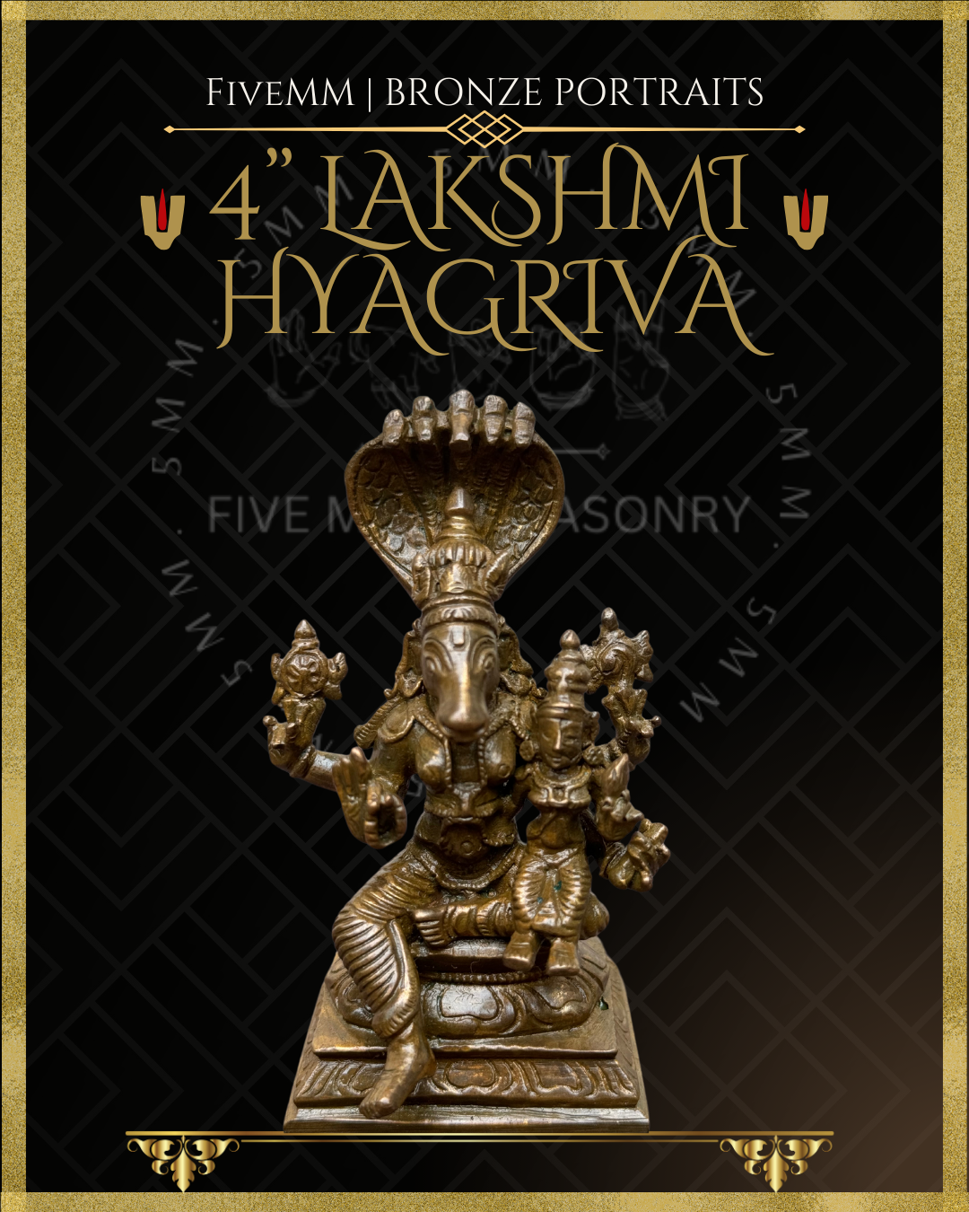 Lakshmi Hyagriva Panchaloha Bronze Icon - 4"
