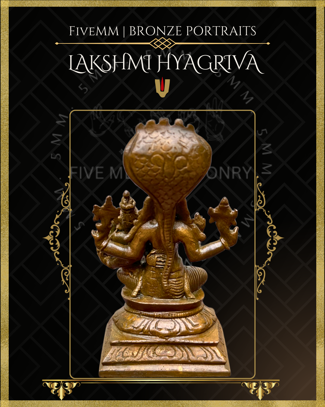Lakshmi Hyagriva Panchaloha Bronze Icon - 4"