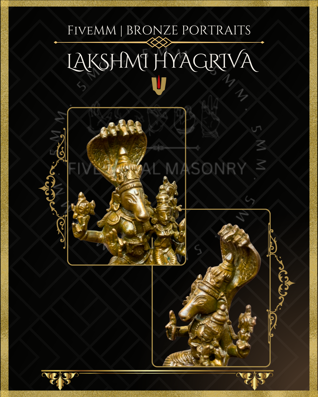 Lakshmi Hyagriva Panchaloha Bronze Icon - 4"