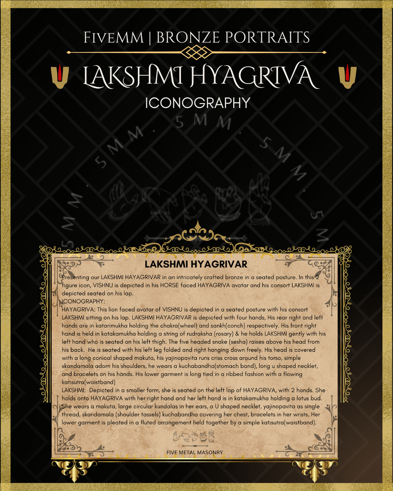 Lakshmi Hyagriva Panchaloha Bronze Icon - 4"