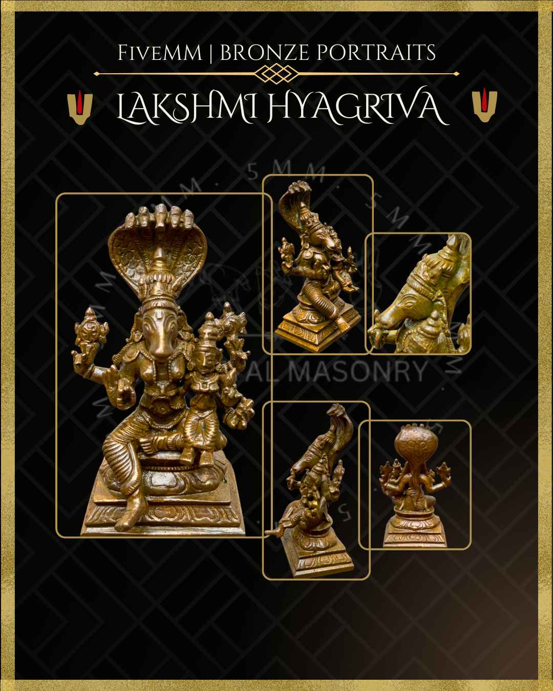 Lakshmi Hyagriva Panchaloha Bronze Icon - 4"