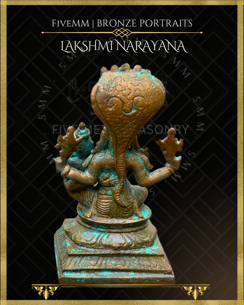 Lakshmi Narayana Panchaloha Bronze Icon - 4"