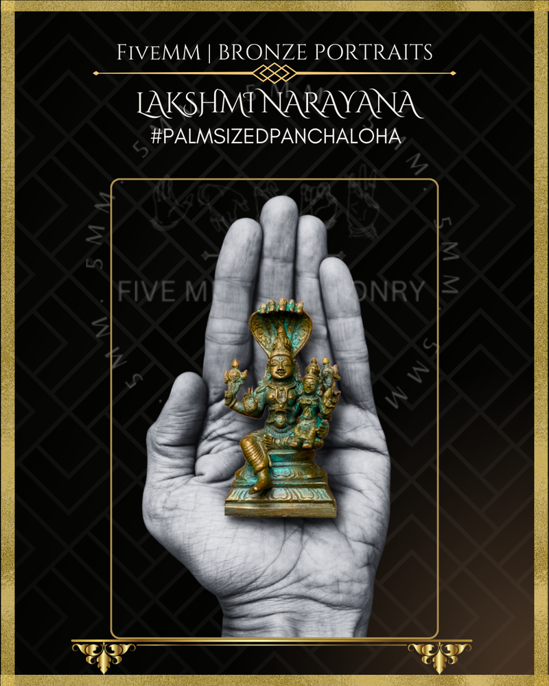 Lakshmi Narayana Panchaloha Bronze Icon - 4"