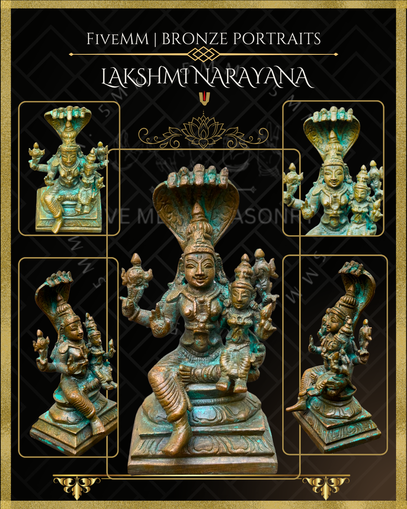 Lakshmi Narayana Panchaloha Bronze Icon - 4"