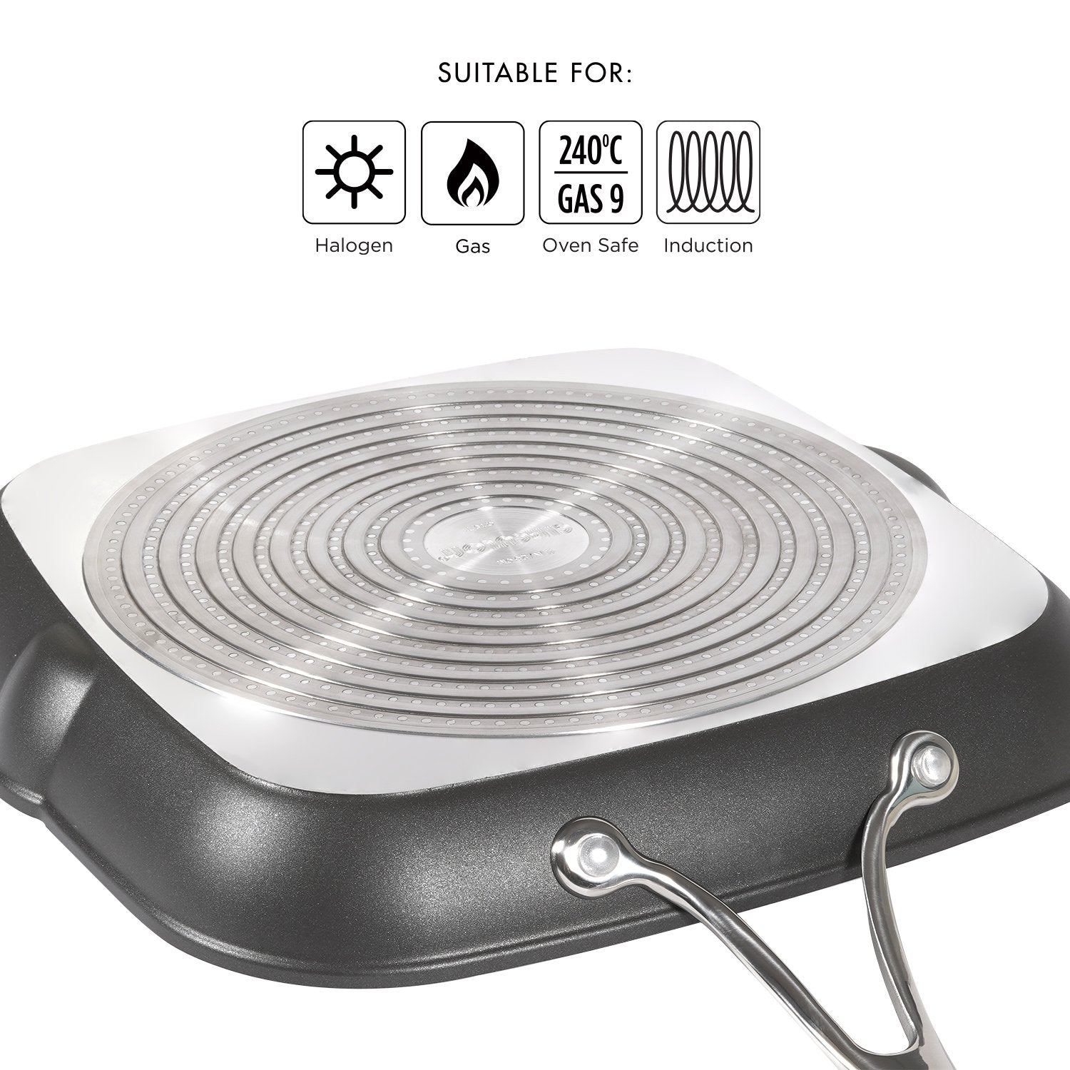 Circulon Non-Stick Hard Anodized Square Griddle Pan, 28cm