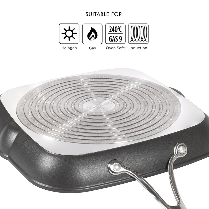 Circulon Non-Stick Hard Anodized Square Griddle Pan, 28cm