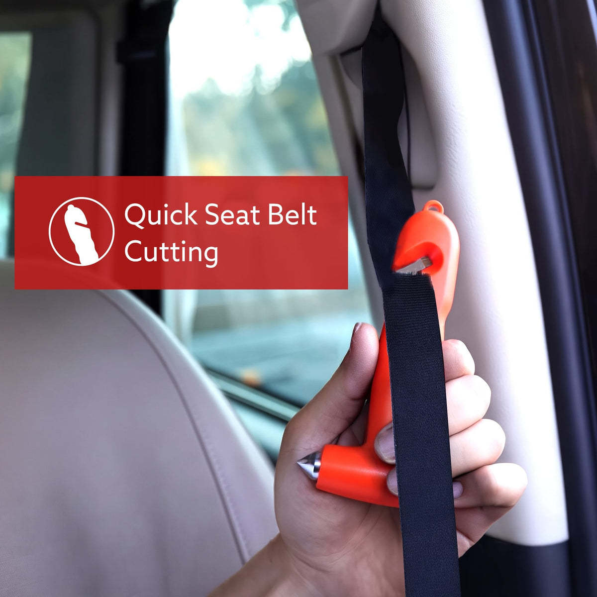 AGARO 2-in-1 Car Safety Window Hammer and Seat Belt Cutter – Emergency Escape Tool with Glass Breaker & Sturdy Holder, Ideal for Vehicle Roadside Emergencies-5