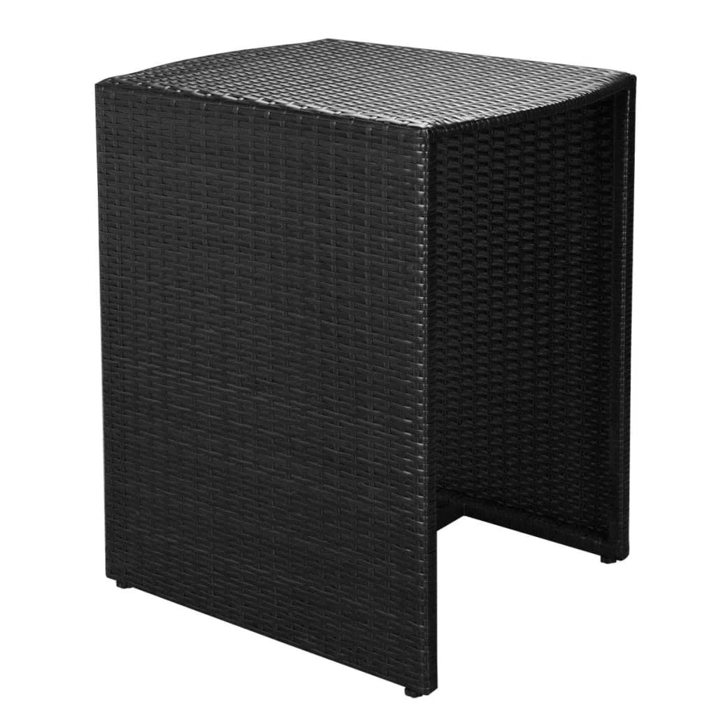 Wisp Outdoor Patio Seating Set 2 Chairs and 1 Table Set (Black)