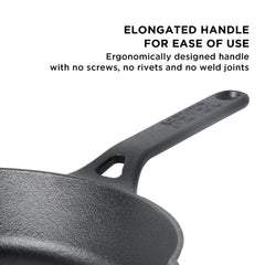 Meyer Pre-Seasoned Cast Iron 2 pcs Set (25cm Grillpan + 20cm Frypan/Skillet)