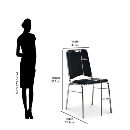 Nilkamal Contract 05 without Arm Visitor Chair (Black)