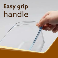 AGARO Elite Glass Loaf Tray Rectangular, 1800ml, Bake Safe, Oven Safe, Glass Dish Tray, Borosilicate Glass Tray, Serving