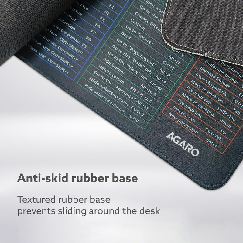 AGARO Keyboard Shortcut Deskmat, Extra Large Desk Mouse Pad with Windows & Office Shortcuts-5