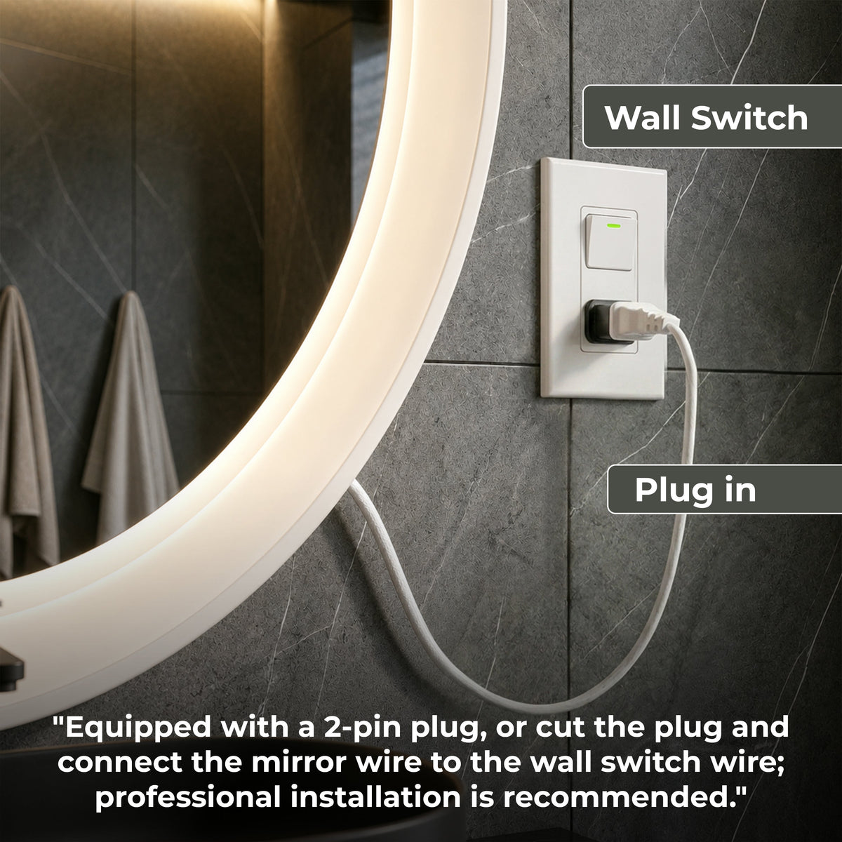 Plantex Resin Frame LED Bathroom Mirror/Designer Mirror for Living Room/Bathroom Mirror with LED Light/Dressing Room - Oval Shape (White, 32 x 24 Inch)-5