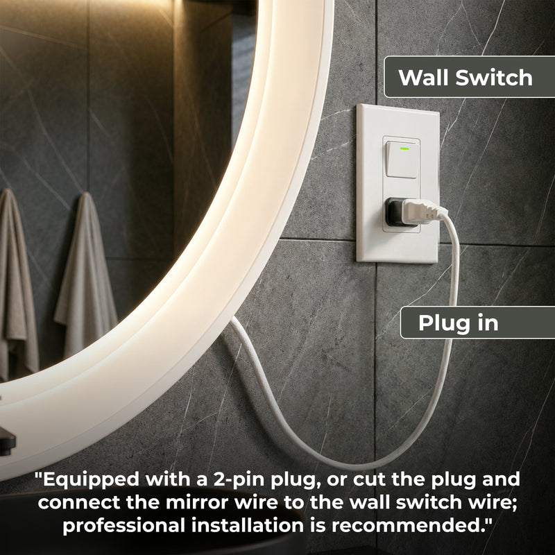 Plantex Resin Frame LED Bathroom Mirror/Designer Mirror for Living Room/Bathroom Mirror with LED Light/Dressing Room - Oval Shape (White, 32 x 24 Inch)-5