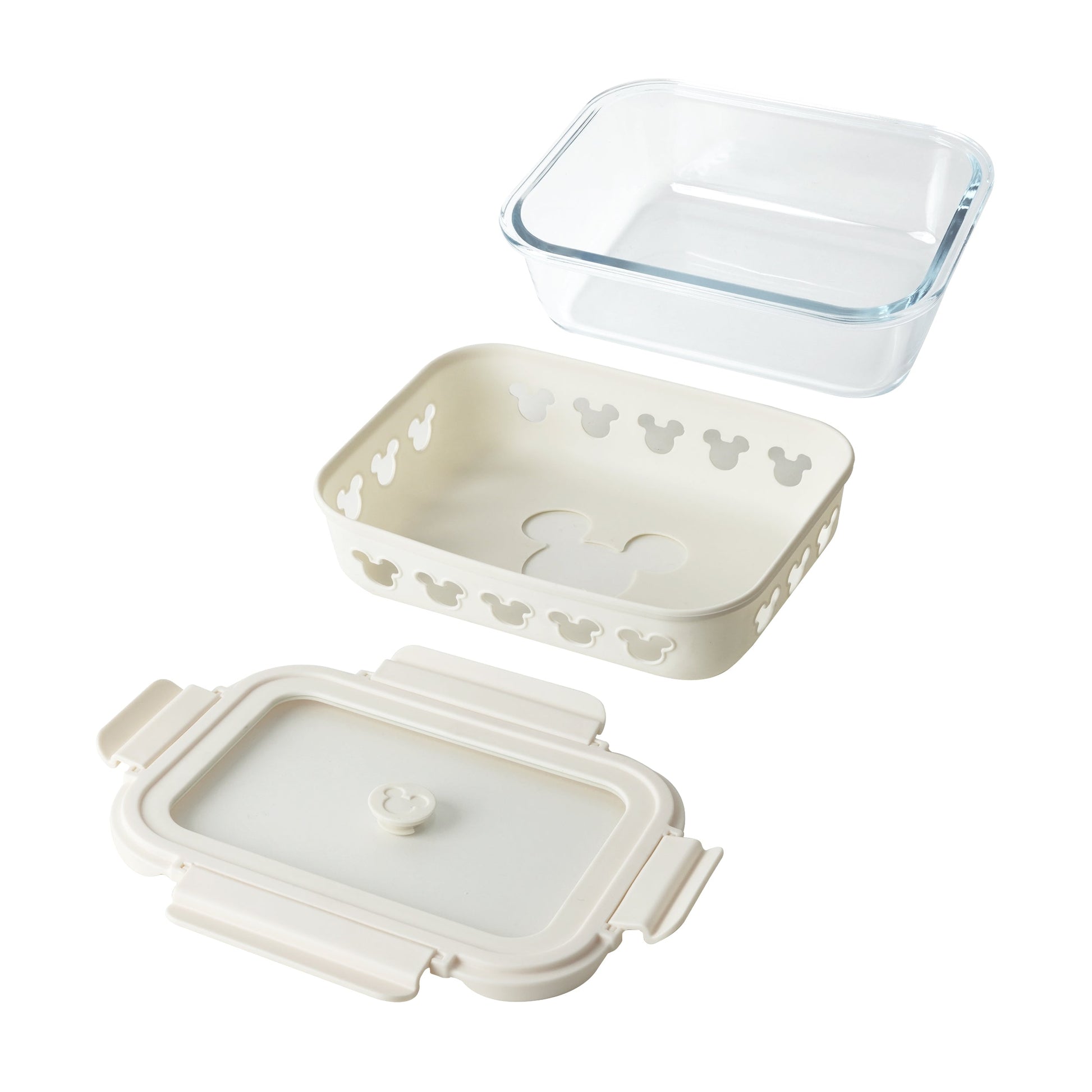 Disney Rectangle Glass Container with Air Tight Detachable Lid (set of 2)