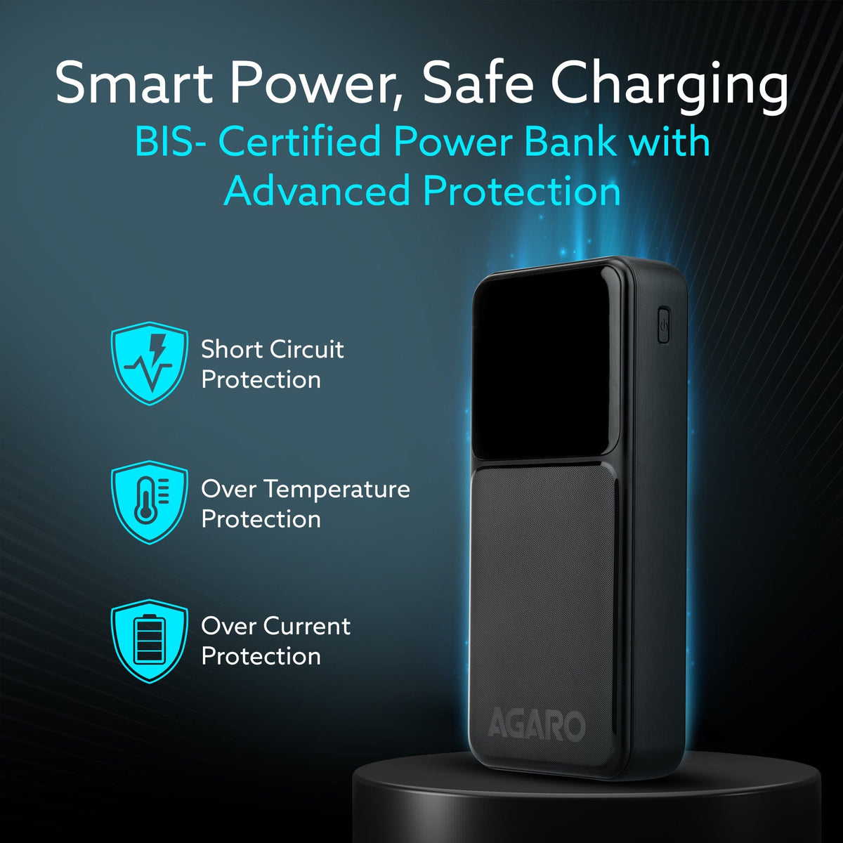AGARO Imperial Power Bank 20000 mAh, 22.5W Power Delivery for Smartphones, Portable, USB C & Micro Input, USB A1,A2 & C 