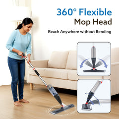 AGARO Delite Spray Mop for Dry and Wet Floor Cleaning with Washable Microfiber Pad - with 800ml Refillable Bottle for Wo