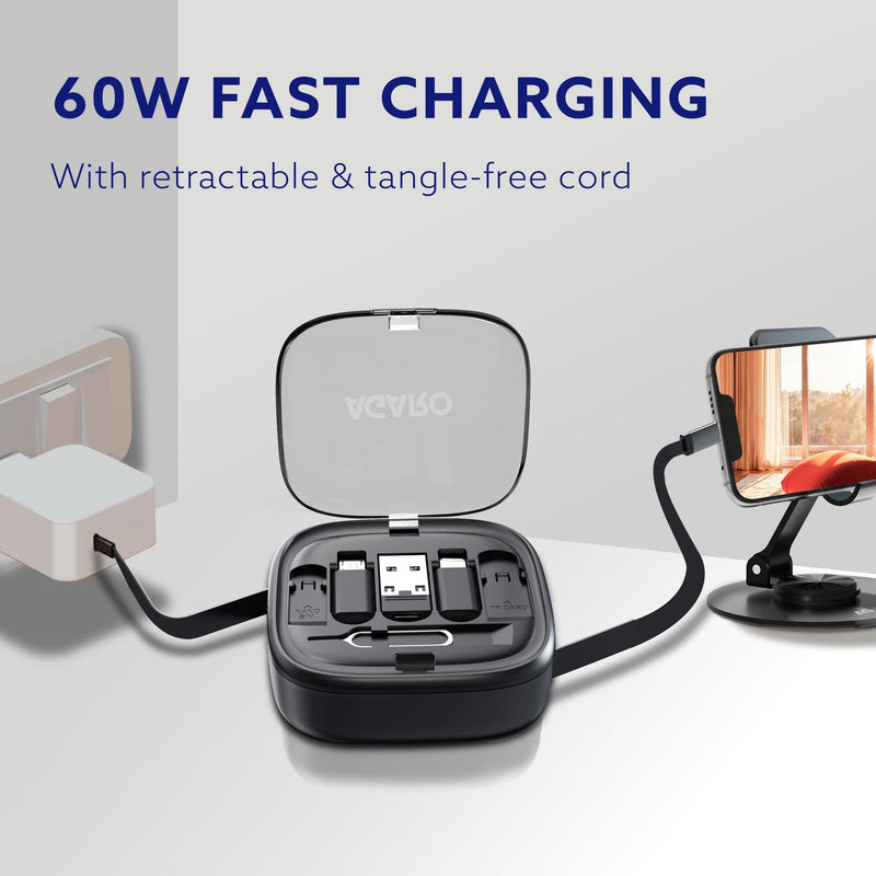 AGARO Snapcase 6-in-1 Multifunctional 60W Fast Charging Case With Retractable Cable-5