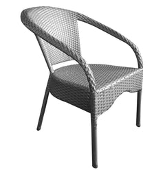 Rudra Outdoor Patio Seating Set 2 Chairs and 1 Table Set (Silver)