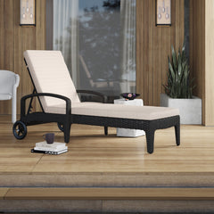 Brisk Outdoor Swimming Poolside Lounger (Black)