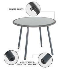Votion Outdoor Patio Seating Set 4 Chairs and 1 Table Set (Grey)