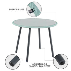 Piel Outdoor Patio Seating Set 4 Chairs and 1 Table Set (Turquoise)