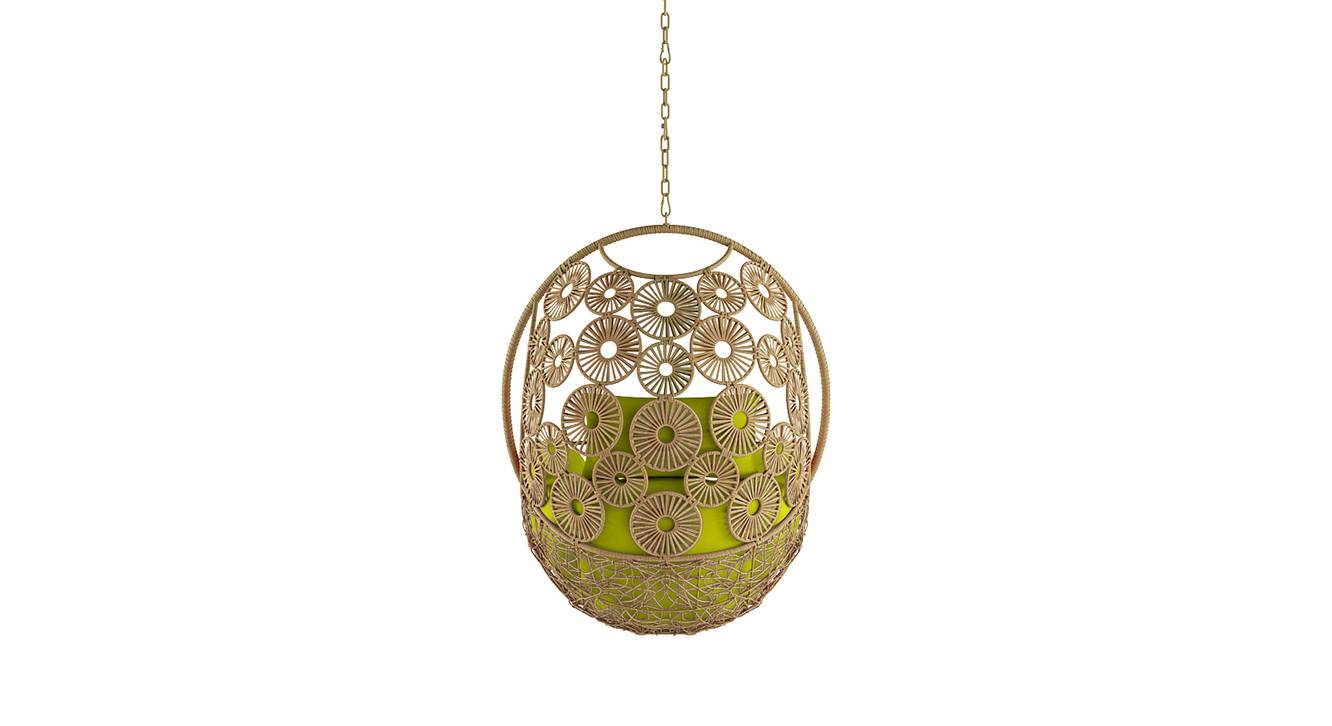 Clemente Single Seater Hanging Swing Without Stand For Balcony , Garden Swing (Honey)