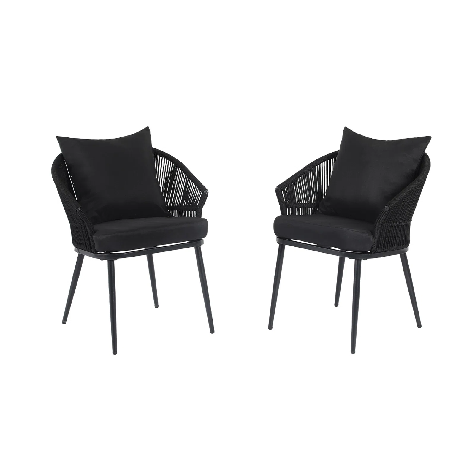 Aina Outdoor Patio Seating Set 2 Chairs Set Braid & Rope