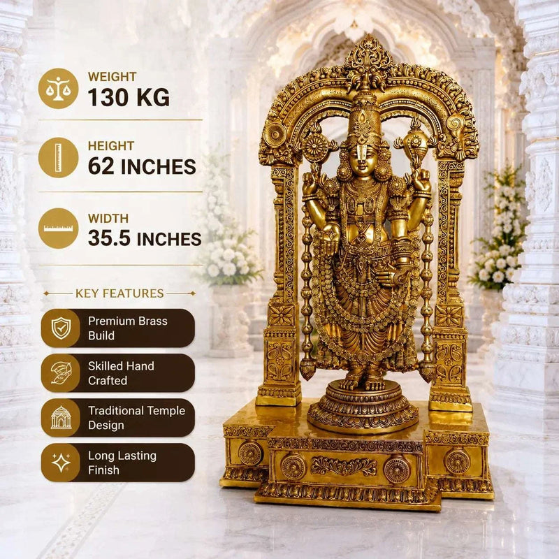 Brass Frame Tirupati Balaji/Venkateshwar Idol (62 Inch)