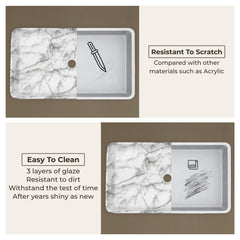 Plantex Table Top Marble Finish Basin/Ceramic Washbasin for Bathroom/Countertop Wash Basin for Home/hotel/Restaurant (24 x 13 x 5 Inch)-4