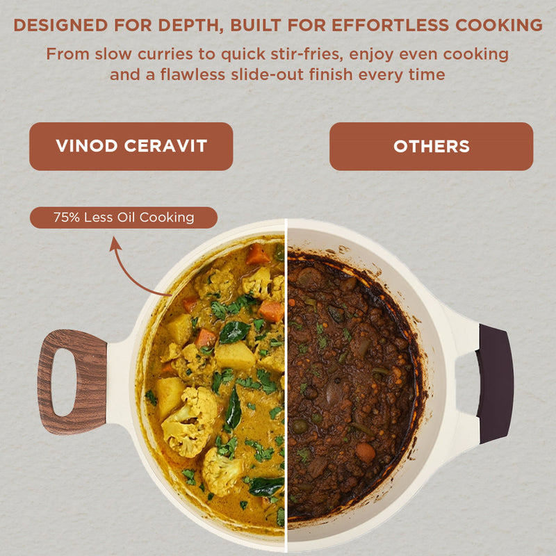 Vinod Ceravit Deep Kadai - Washed Stone