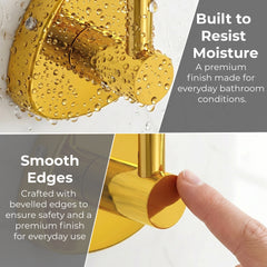 Plantex J4 Stainless Steel Clothes Hanger for Wall/Hangers for Bathroom/Robe Hook/Bathroom Accessories (PVD Gold Finish) Angel-5