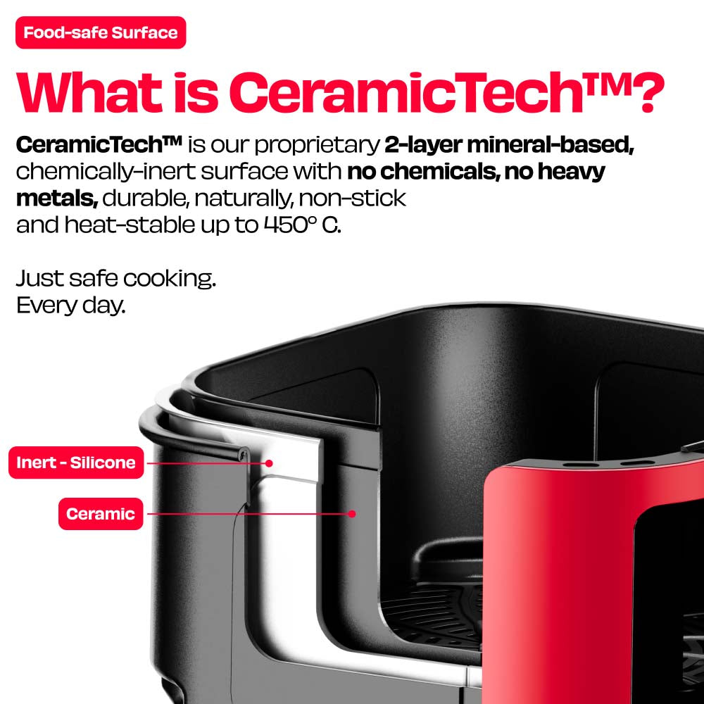 World's 1st 100% Toxin-Free ILAG® Certified CeramicTech™ Air Fryer with XL Basket | BRĪSK