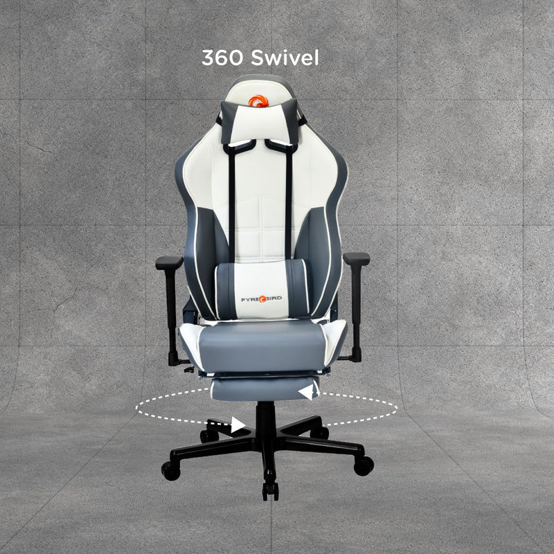 Nilkamal Fyrebird Greta Gaming Chair (Grey / White)