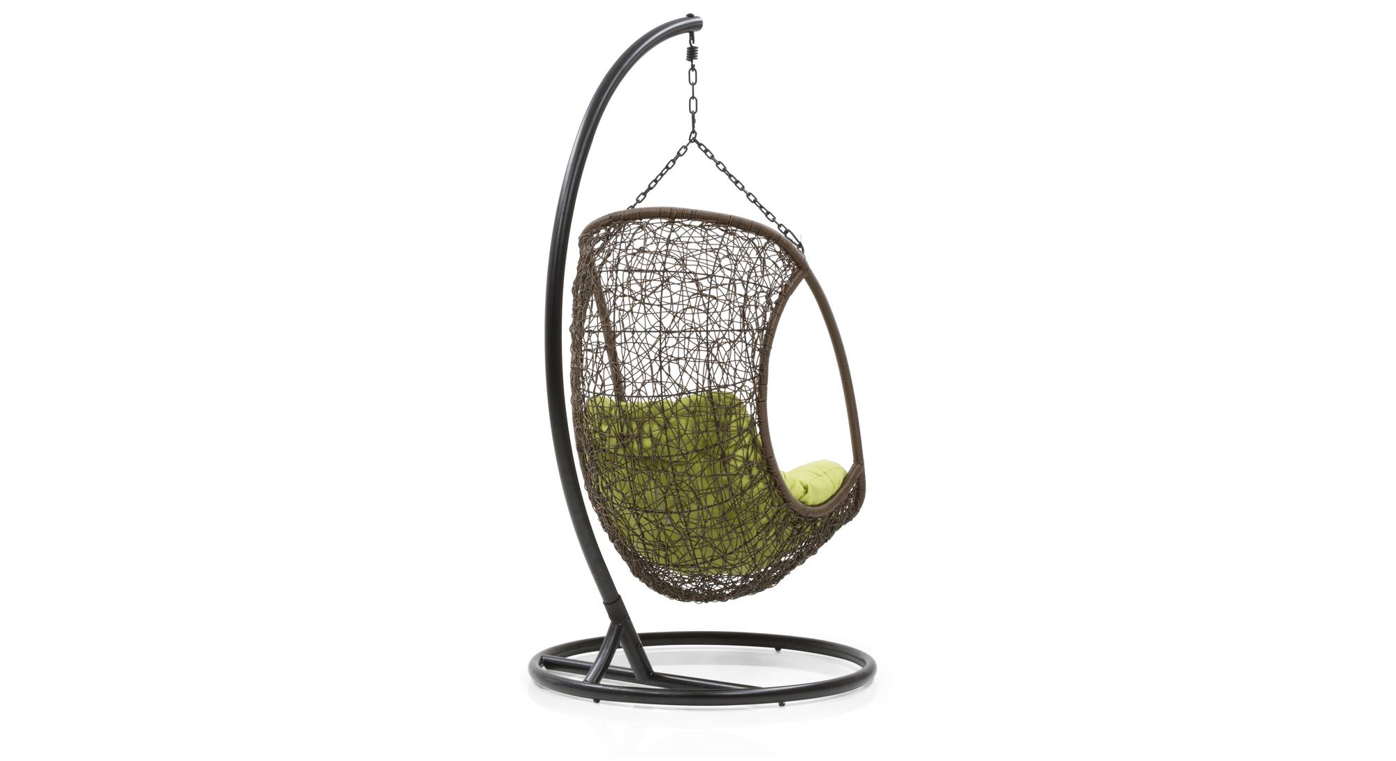Nucci Single Seater Hanging Swing With Stand For Balcony , Garden Swing (Dark Brown)