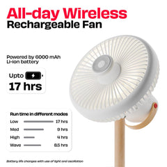 All-day Wireless Rechargeable Table Fan with Mood Light and Magnetic Remote | LĪT [v3]